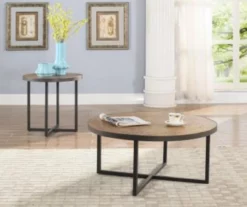 Scranton Antique Pine Round End Table -Storage supplies store 810519909 5