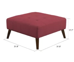 Jasper Brick Red Square Ottoman -Storage supplies store 810519915 2