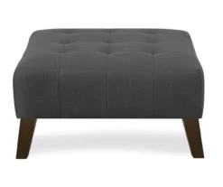 Jasper Charcoal Pebble Square Ottoman
