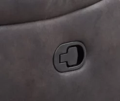 New Albany Dark Graphite Leather Look Micro Suede Swivel Reclining Glider -Storage supplies store 810519941 3