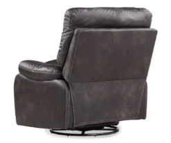 New Albany Dark Graphite Leather Look Micro Suede Swivel Reclining Glider -Storage supplies store 810519941 9