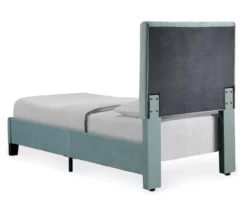 Decatur Light Blue Twin Upholstered Bed -Storage supplies store 810519976 10