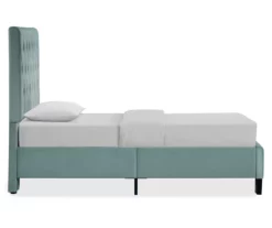 Decatur Light Blue Twin Upholstered Bed -Storage supplies store 810519976 7