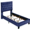 Decatur Navy Twin Upholstered Bed -Storage supplies store 810519977 9