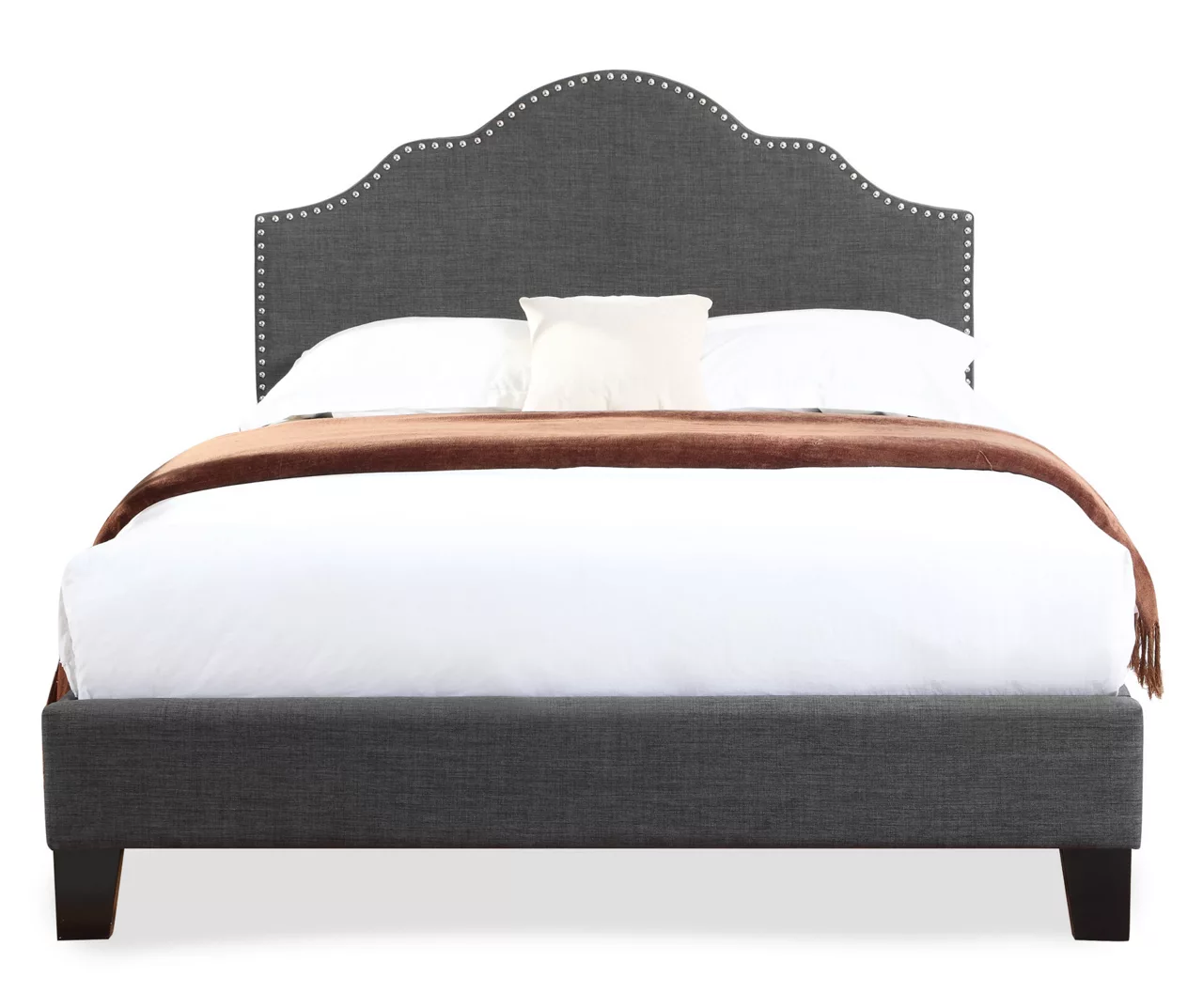 Lombard Charcoal Gray Queen Upholstered Bed 4 Lombard Charcoal Gray Queen Upholstered Bed - Image 2