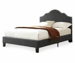 Lombard Charcoal Gray Queen Upholstered Bed 12 Lombard Charcoal Gray Queen Upholstered Bed -Storage supplies store 810519984 2