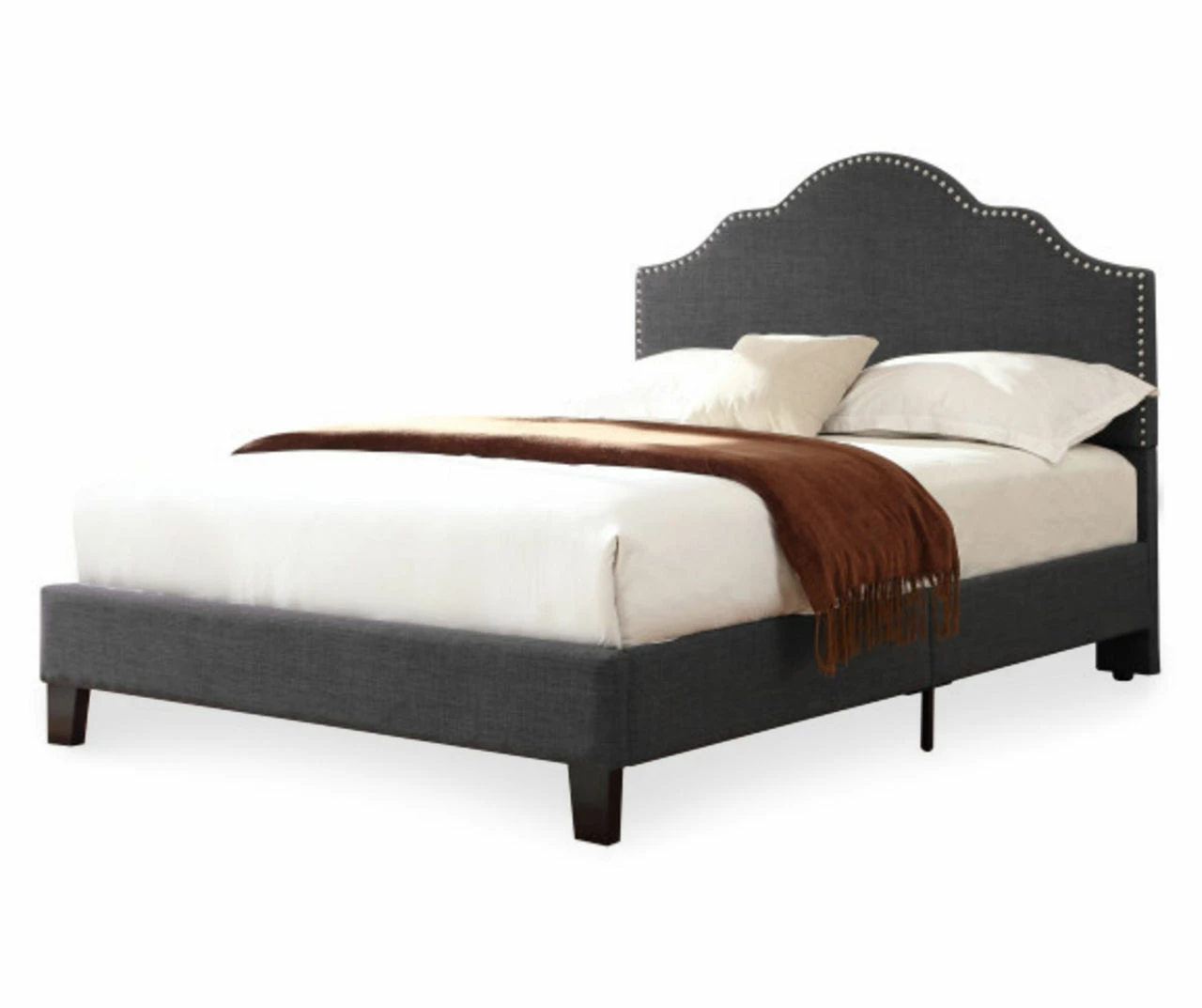 Lombard Charcoal Gray Queen Upholstered Bed 5 Lombard Charcoal Gray Queen Upholstered Bed - Image 3