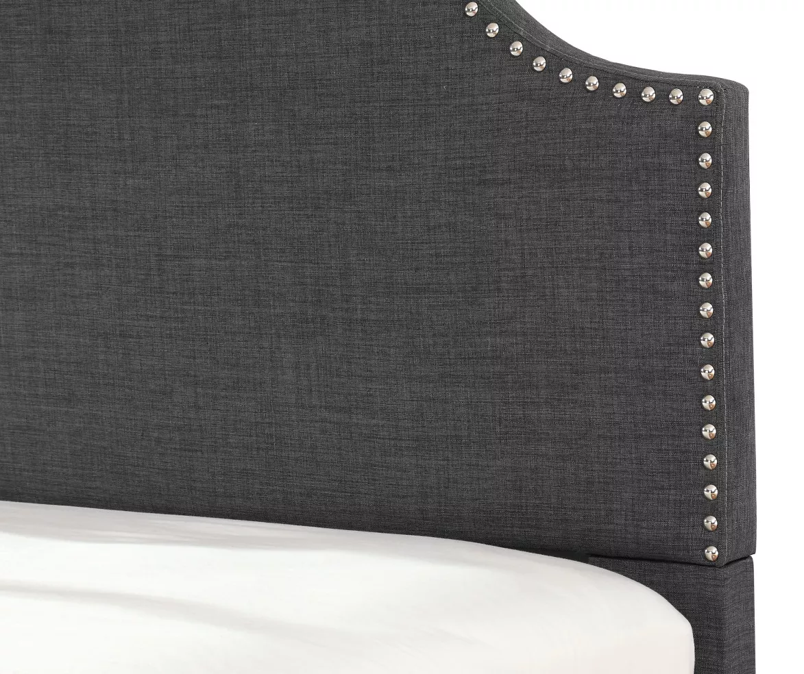Lombard Charcoal Gray Queen Upholstered Bed 7 Lombard Charcoal Gray Queen Upholstered Bed - Image 5