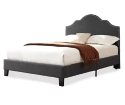 Lombard Charcoal Gray California King Upholstered Bed -Storage supplies store 810519986 2