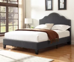 Lombard Charcoal Gray California King Upholstered Bed -Storage supplies store 810519986 7