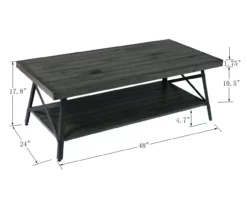 Pomona Antique Gray Coffee Table -Storage supplies store 810520047 3