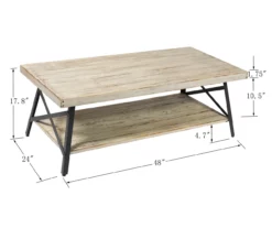 Pomona Whitewash Coffee Table -Storage supplies store 810520051 3