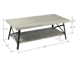Pomona Light Gray Coffee Table -Storage supplies store 810520052 3