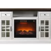 60" Brown & White Glass Door Fireplace Console