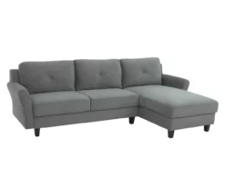 Hayward Gray Rolled Arm Sectional -Storage supplies store 810524579 3
