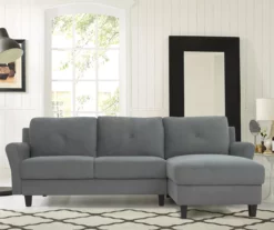 Hayward Gray Rolled Arm Sectional -Storage supplies store 810524579 9