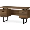 60" Walnut Woodgrain & Black Floating Desk -Storage supplies store 810527324 2