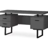 60" Gray & Black Floating Desk 1 60" Gray & Black Floating Desk -Storage supplies store 810527327 2