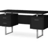 60" Black & Silver Floating Desk 1 60" Black & Silver Floating Desk -Storage supplies store 810527331 2