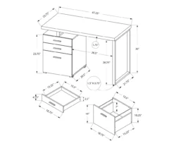 Monarch 48" Floating Computer Desk -Storage supplies store 810527341 5