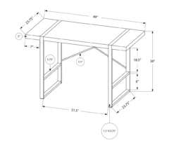 Monarch Paneled Metal Computer Desk -Storage supplies store 810527342 10