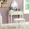 Antique White 2-Piece Mirror Vanity Set 1 Antique White 2-Piece Mirror Vanity Set -Storage supplies store 810527351 1