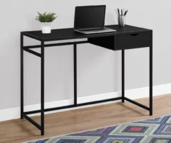 Black Metal Computer Desk -Storage supplies store 810527356 1