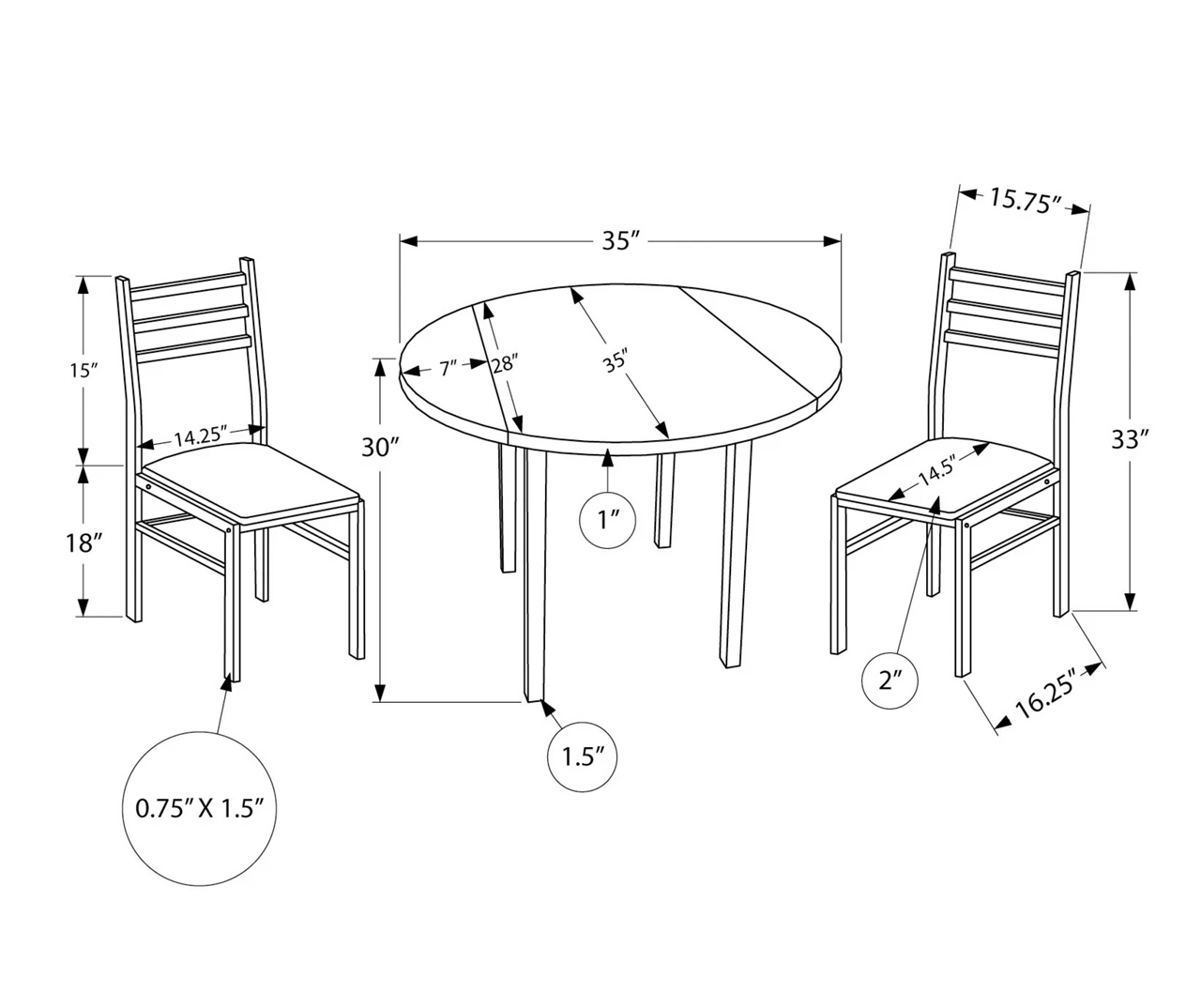 Dark Taupe & Black Metal 3-Piece Dining Set 7 Dark Taupe & Black Metal 3-Piece Dining Set - Image 5
