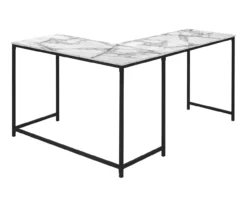 Monarch L-Shaped Metal Corner Desk -Storage supplies store 810527368 6