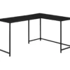 Black Metal L-Shaped Corner Desk -Storage supplies store 810527369 2