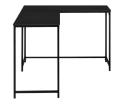 Black Metal L-Shaped Corner Desk -Storage supplies store 810527369 5