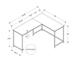 White Metal L-Shaped Corner Desk -Storage supplies store 810527370 10