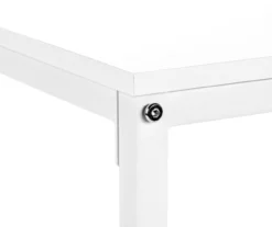 White Metal L-Shaped Corner Desk -Storage supplies store 810527370 7