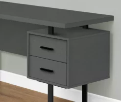 Black & Gray 3-Drawer L-Shaped Corner Desk -Storage supplies store 810527373 3