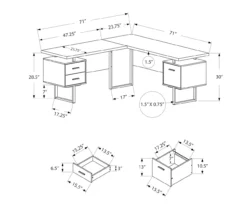 White & Black 3-Drawer L-Shaped Corner Desk 11 White & Black 3-Drawer L-Shaped Corner Desk -Storage supplies store 810527374 5