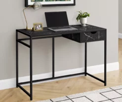 Black Marble Look Computer Desk -Storage supplies store 810533363 1 1