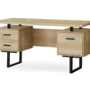 Natural Reclaimed Wood Look Reversible Computer Desk -Storage supplies store 810533367 2 1