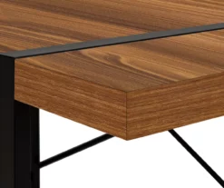Walnut Wood Look Thick Panel Computer Desk -Storage supplies store 810533368 7