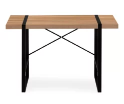 Brown Wood Look Thick Panel Computer Desk -Storage supplies store 810533370 4