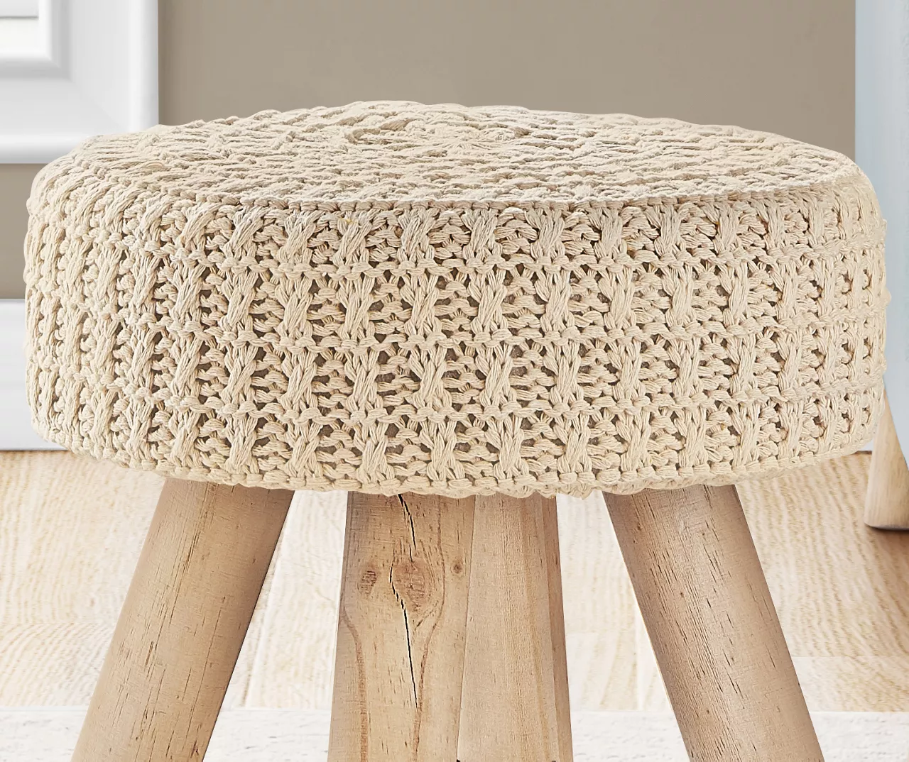 Wooden Leg Upholstered Ottoman 11 Wooden Leg Upholstered Ottoman - Image 9