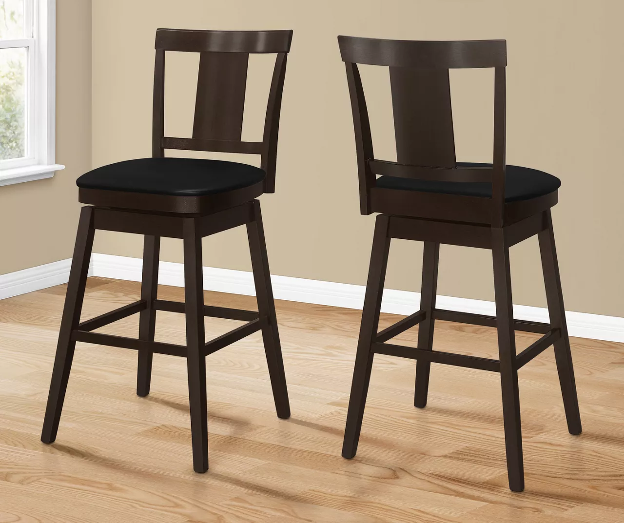Faux Leather Swivel Bar Stools, 2-Pack 5 Faux Leather Swivel Bar Stools, 2-Pack - Image 3