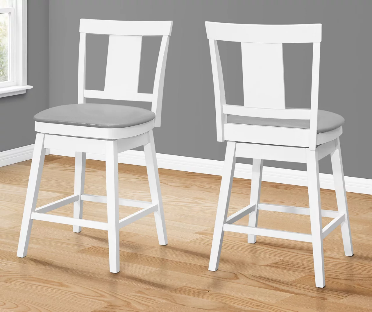 Faux Leather Swivel Bar Stools, 2-Pack 4 Faux Leather Swivel Bar Stools, 2-Pack - Image 2