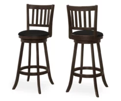 Slat Back Swivel Bar Stools, 2-Pack -Storage supplies store 810533434 2