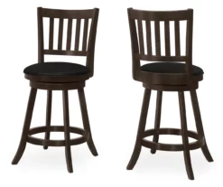 Slat Back Swivel Bar Stools, 2-Pack -Storage supplies store 810533435 2