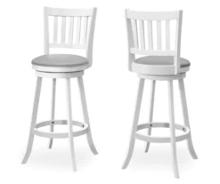 Slat Back Swivel Bar Stools, 2-Pack -Storage supplies store 810533436 2