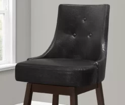 Button Tufted Faux Leather Swivel Bar Stools, 2-Pack -Storage supplies store 810533438 4