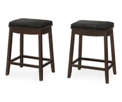 Tufted Nailhead Backless Bar Stools, 2-Pack -Storage supplies store 810533441 2