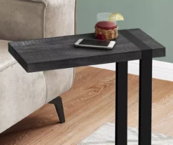 Black Reclaimed Wood Look C Side Table -Storage supplies store 810533449 4