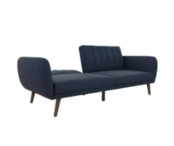 Brittany Navy Blue Linen Convertible Sleeper Futon 13 Brittany Navy Blue Linen Convertible Sleeper Futon -Storage supplies store 810535269 6