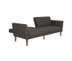 Regal Gray Linen Convertible Sleeper Futon -Storage supplies store 810535613 5